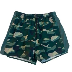 Outdoor Voices Jasper Green Camo Lined Shorts 5” Inseam - Size Medium